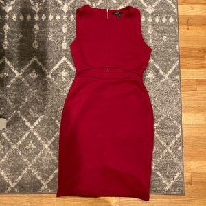 Red cut out dress